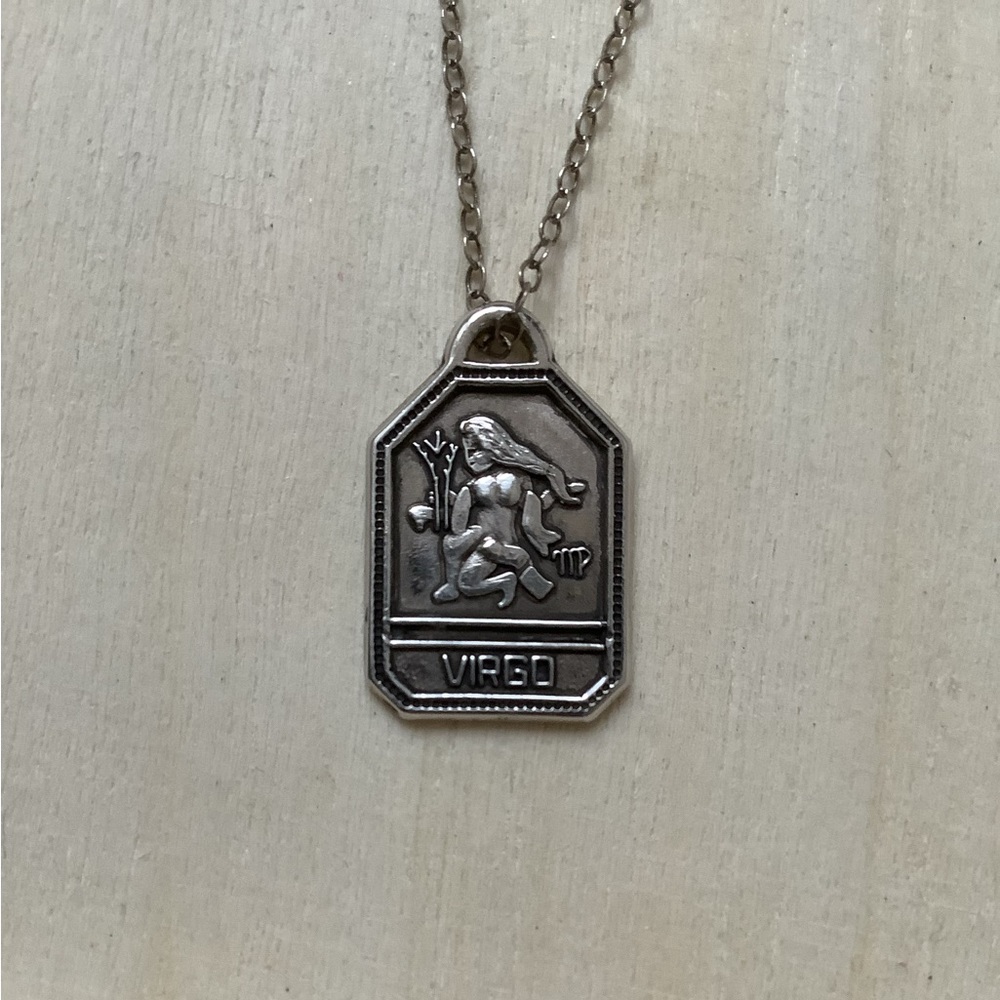 Virgo zodiac pendant-charm 16” chain (astrology) New Vintage sterling silver - Picture 3 of 13